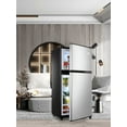 thumbnail image 4 of Krib Bling Compact Refrigerator 3.5 Cu.ft, Mini Fridge with Freezer,  Small refrigerator with Dual Door, 7 Level Temperature, for Dorm, Apartment, Silver, 4 of 6