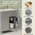 thumbnail image 4 of 30" Bathroom Vanity with Ceramic Sink Modern Gray Single Bathroom Cabinet with 2 Doors and a Shelf Soft Close Doors, 4 of 19