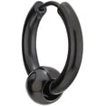 thumbnail image 4 of Pendientes de aro plegables de acero inoxidable con cuentas circulares negras para hombres y mujeres, 2 partes Adepaton LRWJ182-4, 4 of 6
