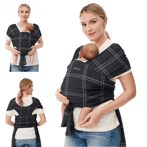 Easy-Wear Baby Wrap Carrier with Adjustable Sizing