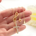 thumbnail image 6 of SFTING Twist Infinity Cross Necklace for Women Silver Plated Cross Pendant Necklace Faith Cross Gift Yellow, 6 of 7