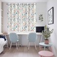thumbnail image 5 of Pastoral Botanical Kitchen Curtains 72 Inch Length, Watercolor Teal Yellow Spring Floral Grommet Top Bedroom Living Room Curtains, Light Filtering Cafe Curtain Drapes 2 Panels Set 104''x72'', 5 of 9