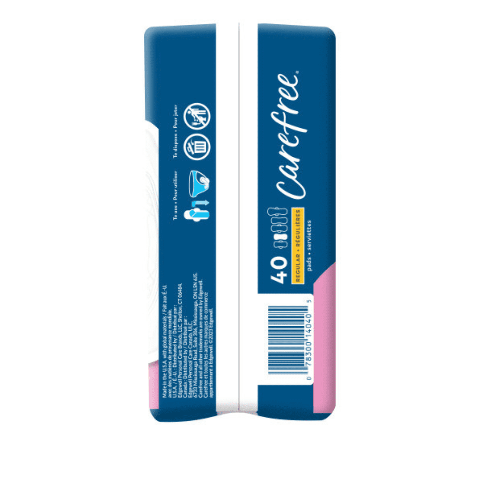 CAREFREE Ultra Thin Pads, Regular Pads Without Wings, 40ct (Pack of 2)