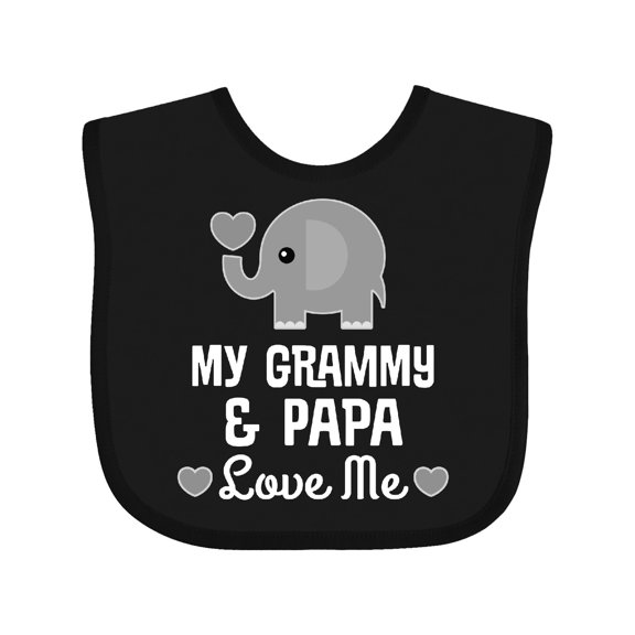 Inktastic Grammy and Papa Love Me Grandchild Boys or Girls Baby Bib