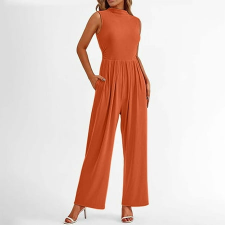 

Onesie for Women Summer 2024 Women s Jumpsuit: Elegant & Pocketed Sleeveless Style For Chic Commuting Fashionable Solid Colour Summer Jumpsuits for Women 2024 Printed Comfy Jumpsuits for Women Romper
