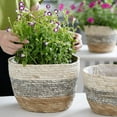 thumbnail image 3 of CreativeArrowy Woven Straw Storage Basket Flowerpot Plant Potted Planter Crafts Yard For Toys Laundry Baskets Wicker Rattan Seagrass, 3 of 12