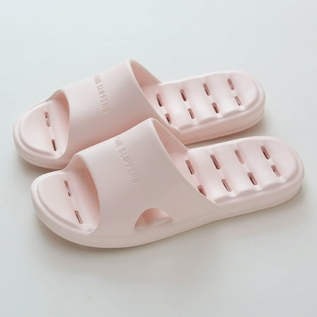 

YOUSNH Fashion All Seasons Men Slippers Flat Non Lightweight Home Bathroom Waterproof Comfortable Hollow Sole Design Slippers for Men Pink 12.5