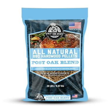 Pit Boss 100% All Natural Hardwood Post Oak Blend BBQ Grilling Pellets, 20 lb Bag