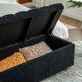 thumbnail image 5 of CQSXDA 60.2 Inch Wide Chenille Upholstered Storage Bench， Tufted Accent Ottoman for Living Room and Bedroom，Black, 5 of 8