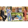 thumbnail image 3 of UVN Outfit Sets for Women Two Piece Sets Winter Casual Long Sleeve Tops and Long Pants Lounge Sets Ribbed Knit Pajama Sets with Pockets, 3 of 11