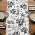 thumbnail image 5 of Table Runners 90 Inches Long Dress Scarves, Black Coastal Farmhouse Coffee/Dining/Kitchen Table Runner for Living Room, Coral Starfish Seaside Summer Beach 13x90 Inch, 5 of 9