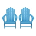 thumbnail image 2 of WestinTrends Highland Outdoor Patio HDPE Adirondack Chairs With Cup Holders (Set of 2), Pacific Blue, 2 of 9