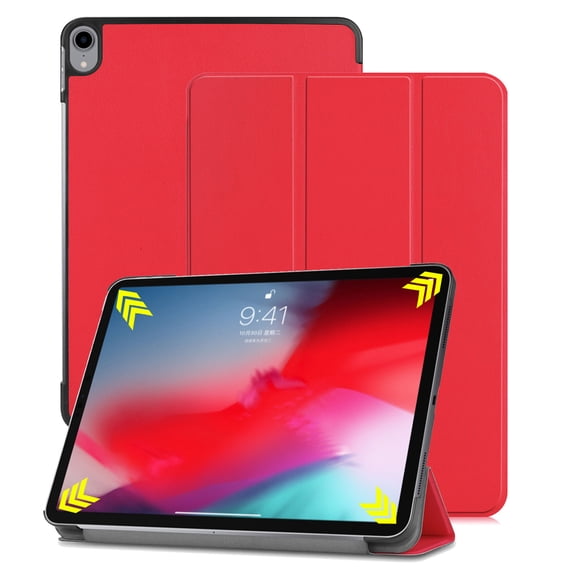 New iPad Pro 11 Inch Case 2018, Allytech Ultra Slim Trifold Stand Folio Flip Auto Sleep Wake (Support 2nd Gen Apple Pencil Wireless Charging) Protective Cover for Apple iPad Pro 11", Red