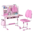 thumbnail image 4 of AurumEdge Kids Desk and Chair Set, Ergonomic Height Adjustable Student Desk with Storage, Blue, 4 of 8