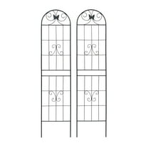 Heavy Duty Rustproof Black Iron Garden Trellis 2 Pack  86" x 19.7" For Potted Plant Support & Climbing Vines