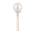thumbnail image 6 of Angara Freshwater Cultured Pearl Ring with Graduated Diamonds in 14K Rose Gold for Women | June Birthstone Jewelry for Her, 6 of 8