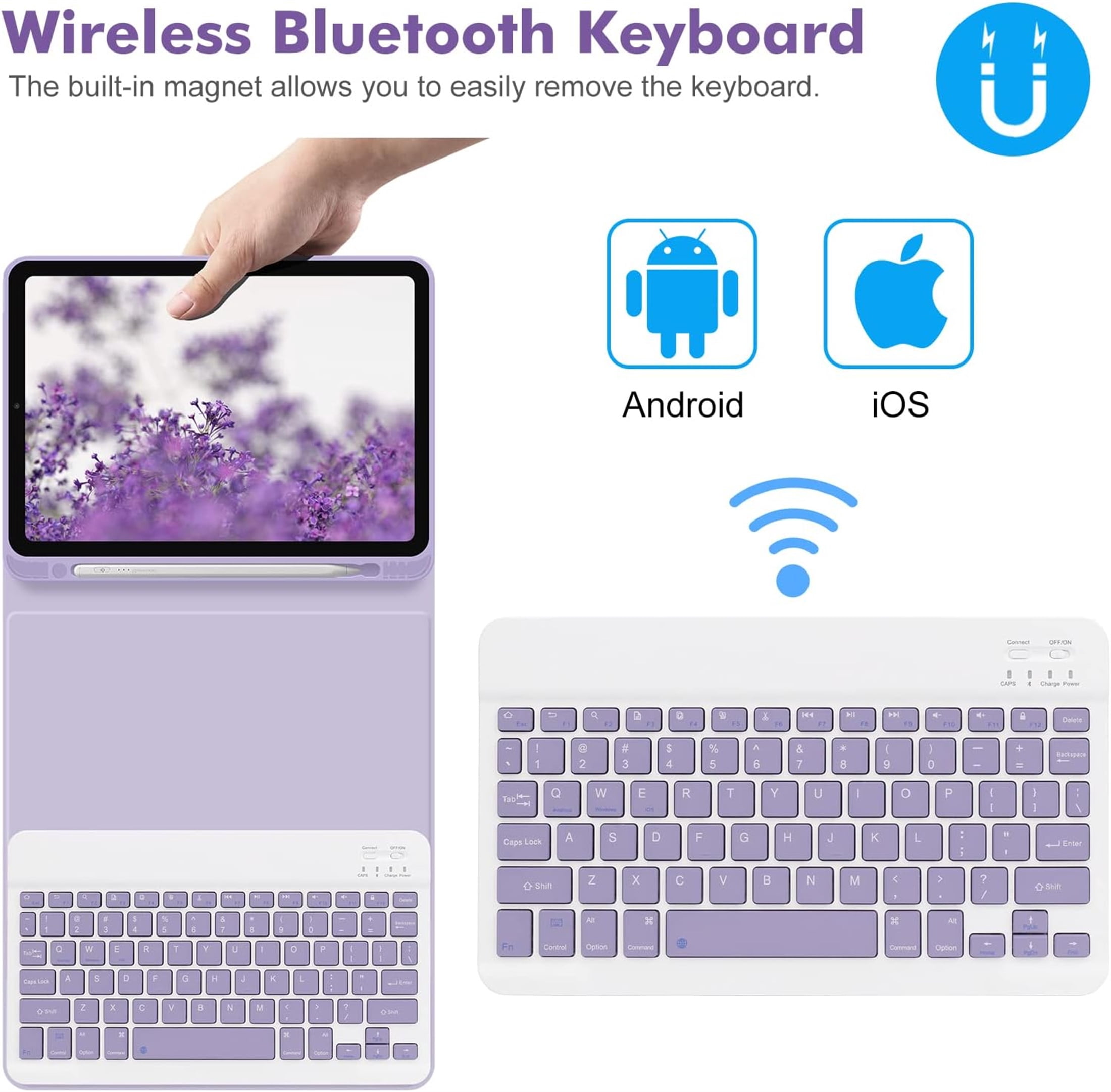 Wireless Bluetooth Keyboard Shockproof Smart Case with Pencil