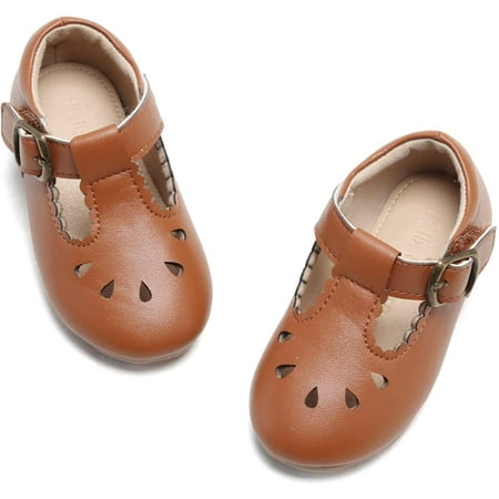 

QWZNDZGR Toddler Little Girl Flat Oxfords Dress Shoes - Mary Jane Princess for Girl Party School Shoes.