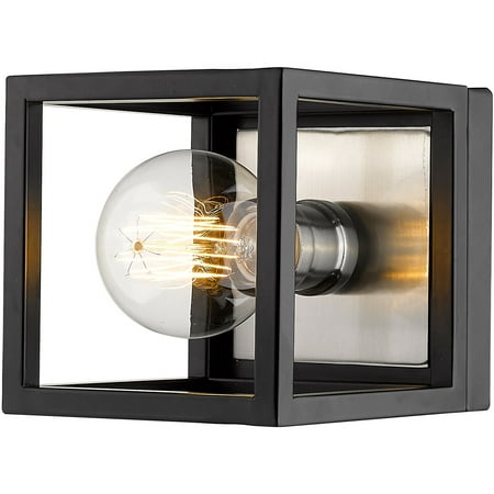 

Matte Black and Brushed Nickel Tone Finish Wall Sconces 6 Wide Steel Material Medium 1 Light Fixture