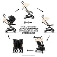 thumbnail image 3 of Cybex Libelle 2 Travel pockit Cochecito de bebé - Cochecito de viaje ligero para avión con reclinación con una sola mano, compatible con asientos de coche CYBEX, lona blanca, 3 of 5