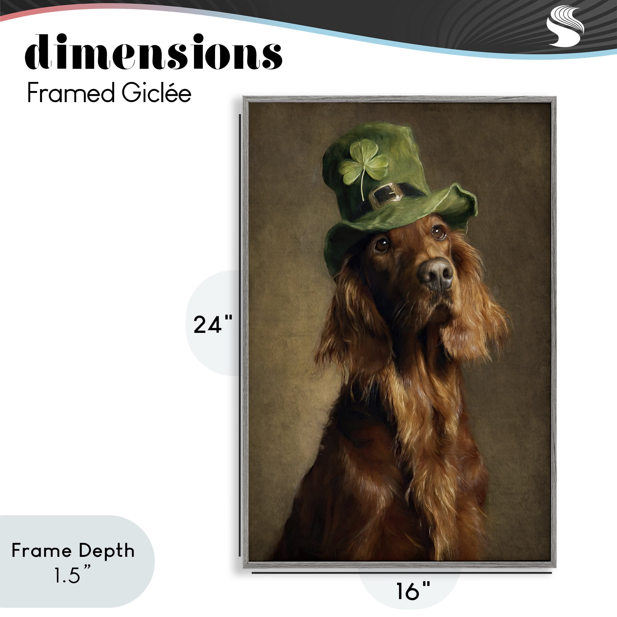 Stupell Industries The Irish Setter Portrait Gray Framed Giclee Art, design by Tina LeCour