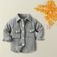 thumbnail image 2 of EnJoCho Baby Kids Overgarment Toddler Boys Girls Shirt Coat Jacket Plaid Long Sleeve Kids Turn Down Collar Button Tops Outwear Kids Trendy Clothing Top 4-5 Years, 2 of 8