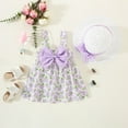 thumbnail image 2 of TAIAOJING Toddler Girls Dress Sleeveless Floral Skirt Bow Cute Sweet Suspender Dress Princess Dress With Hat, 2 of 5
