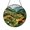 Acrylic 3.5 Inch, variant on Mountain Landscape Stained Glass Suncatcher Window Hanging Decor, Terraced Field Countryside Art Glass Window Ornament, Round Scenic Glass Panel Nature Landscape Window Decoration Home Decor Gift