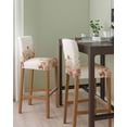 thumbnail image 2 of Farmhouse Flowers Bar Stool Covers Set of 2, Vintage Botanical Floral Eucalyptus Leaf Stretch Bar Chair Covers with Backs, Removable Pub Counter Height Chair Cover for Kitchen Dining Room Cafe, 2 of 7