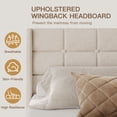 thumbnail image 6 of Lifezone Queen Linen Upholstered Storage Bed Frame with Button Tufted Wingback Headboard, Hydraulic Lift-Up Under-Bed Storage, Beige, 6 of 8