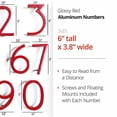 thumbnail image 2 of Floating Mount Shadow House Address Number, Modern Metal Numbers for Mailbox, Glossy Red, 6", HH-SDW6-RED-3, 2 of 5