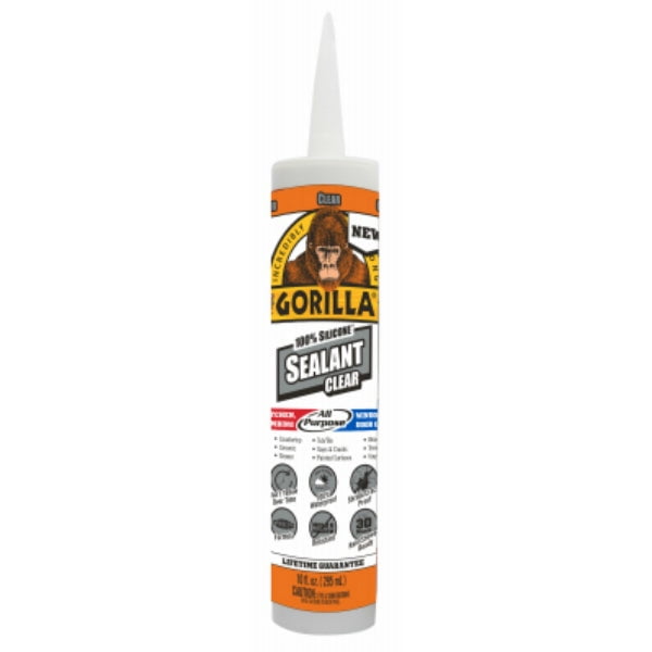 Gorilla 8050002 AllPurpose 100 Silicone Sealant, Clear, 10 Oz
