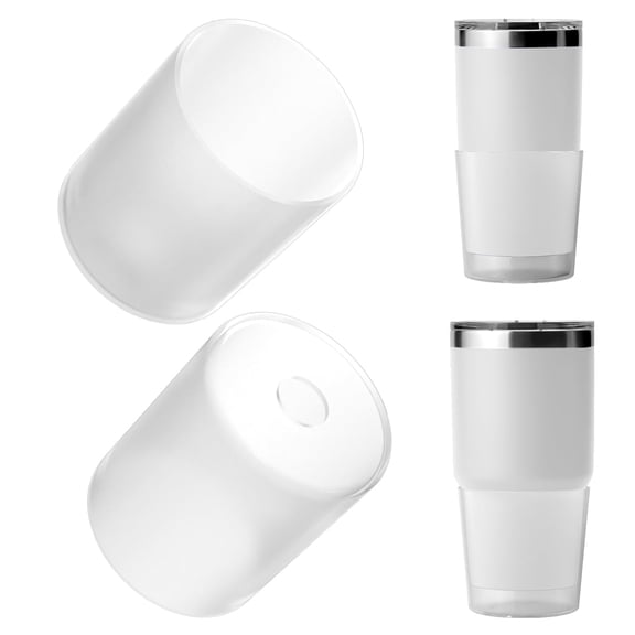 Linkidea Water Bottle Boot Compatible with YETI Rambler 20oz/30oz Tumbler, Travel Mug, Silicone Anti-Slip Waterbottle Bottom Sleeve Cover Protector (Clear / 2 Pack)