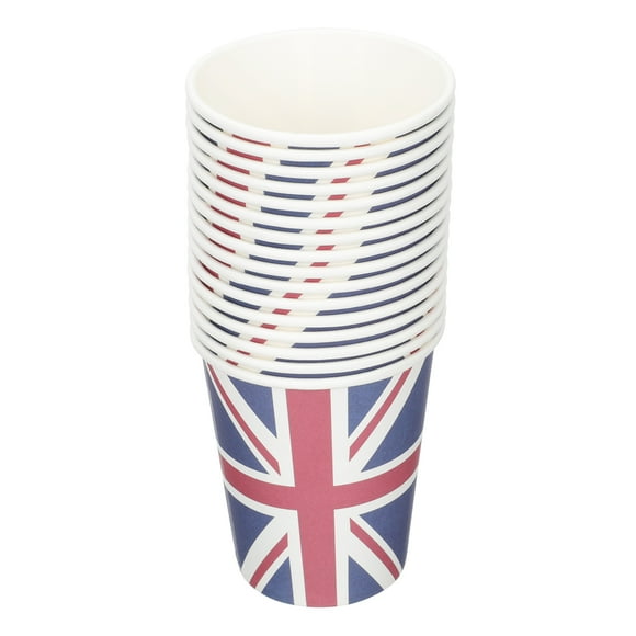 16 vasos de papel para fiestas con diseño de la Union Jack, vasos decorativos de papel para agua, suministros para el hogar