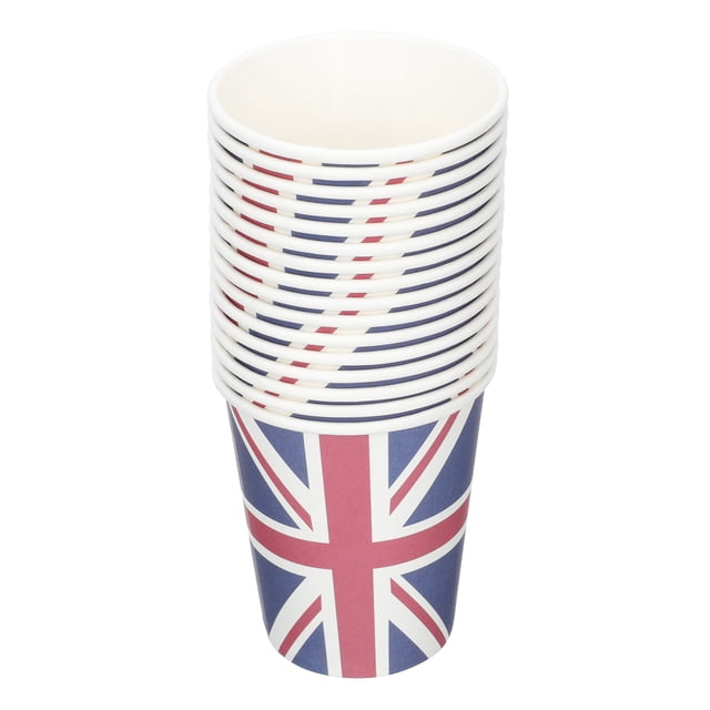 16 vasos de papel para fiestas con diseño de la Union Jack, vasos decorativos de papel para agua, artículos para el hogar