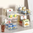 thumbnail image 6 of 2 Tier Bathroom Storage Organizer, Delamu 2 Pack Clear Under Sink Organizers Vanity Countertop Storage, Sliding Cabinet Organizer, Pull-Out Organization for Pantry, Kitchen, 6 of 7