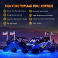 thumbnail image 4 of Waywe 2 PCS 4FT LED Whip Light with 4PCS Rock Lights Kit Spiral RGB Chasing App Remote Control Stop Turn Reverse Lights Whips for UTV ATV Truck Buggy Dune RZR, 4 of 7