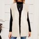 thumbnail image 1 of Chaqueta larga y cálida para mujer, de invierno, con cuello en V liso, 1 of 4