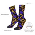 thumbnail image 4 of Xecao Golden Snake And Purple Rose Pattern Sport Socks for Women and Men Crew Socks Sporty Calf Socks Casual Socks, 4 of 6