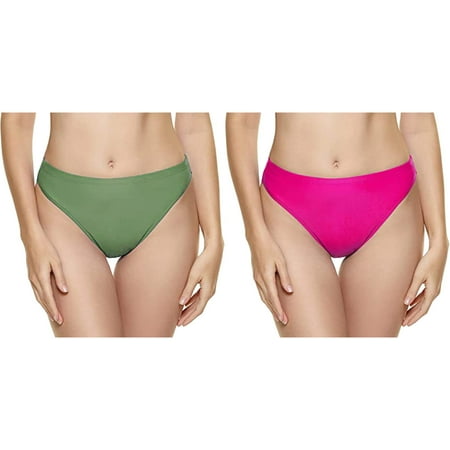 (2-Pack) Kcodviy Women Vintage Print Low Swim Pants for Women with Pockets Waist Brazilian Bikini Bottom Swimwear Briefs Beachwear Brazilian Swim Pants Men Long Bikini Bottom Side Tie Thong Bathing