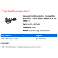 thumbnail image 2 of Vacuum Switching Valve - Compatible with 1995 - 1996 Toyota Avalon 3.0L V6 1MZ-FE, 2 of 2