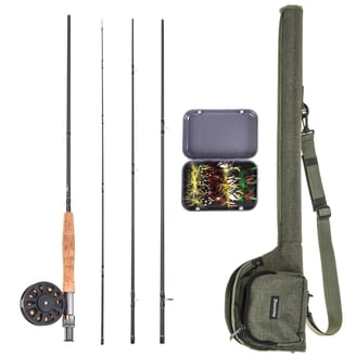Leo 9' Fly Fishing Rod and Reel Combo, 4-Piece Carbon Fiber Rod, Starter Kit with 10 Flies, Bag - Walmart.com Leo 9' Fly Fishing Rod and Reel Combo, 4-Piece Carbon Fiber Rod, Starter Kit with 10 Flies, Bag - Walmart.com