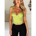thumbnail image 3 of vera natura Women Solid Color Camisoles V-Neck Sleeveless Tie-Up Backless Tank Tops Summer Vests Tops Streetwear, 3 of 8