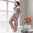 thumbnail image 5 of Cauagu Rose Flowers Pajama Pants for Women Loose Fit Wide Leg Trouser Pants Casual Elastic Waist Drawstring Lounge Pants, 5 of 6