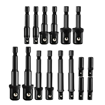 

Walmeck 16PCS Impact Extension & Socket Adapter Connecting Rod H-ex Shank Drill Extension Bit Socket Set Kit Portable