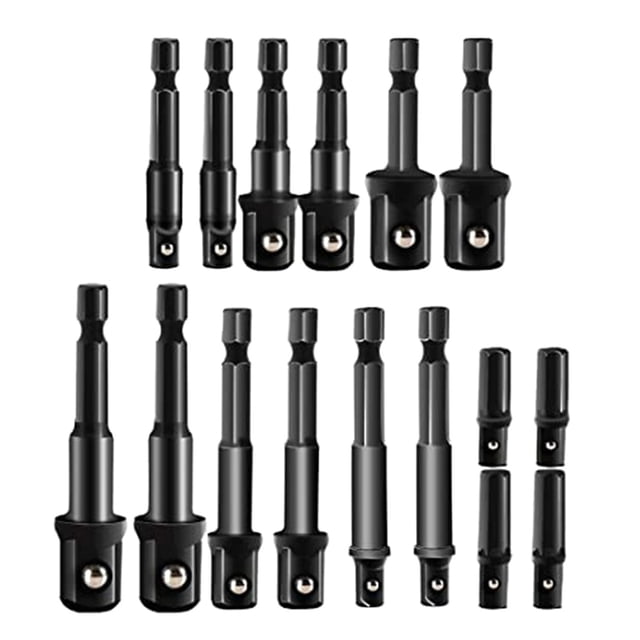 16 Piezas De Extensión De Impacto Y Adaptador De Enchufe, Varilla De Conexión, Vástago H-Ex Tomshoo 16 piezas