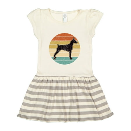 

Inktastic Doberman Dog Retro Sunset Gift Toddler Girl Dress