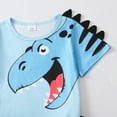 thumbnail image 5 of Kucnuzki 3T Toddler Boy Spring Summer Outfits Shorts Sets 4T Short Sleeve Big Dino Looking Prints Tee Top Elastic Shorts 2PCS Set Blue, 5 of 7