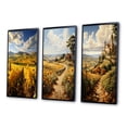 thumbnail image 3 of Designart "The Golden Vineyards of La Rioja, Spain II" Farmhouse Framed Wall Art Set Of 3 - Yellow Vineyard Frame Gallery Wall Set For Home Decor, 3 of 7