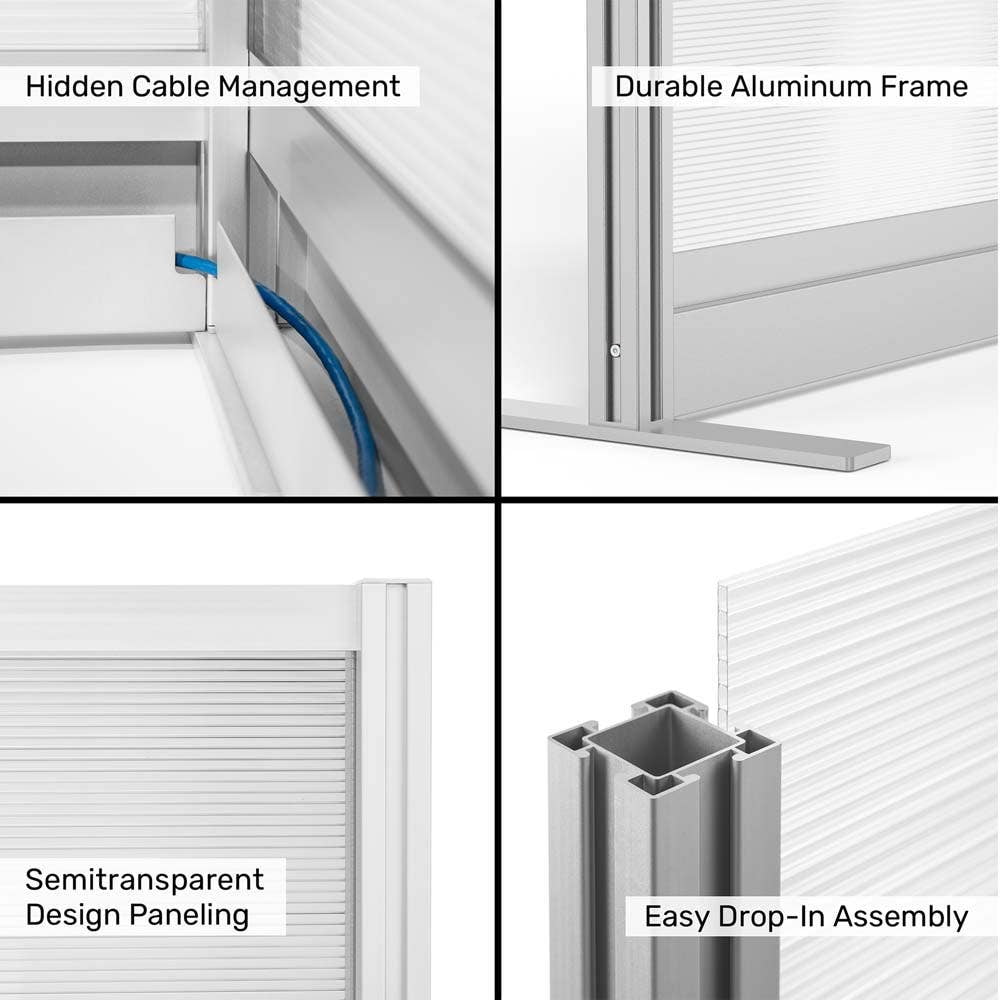 Luxor Translucence Modular Wall Room Divider System - 70" W x 70" H, Freestanding